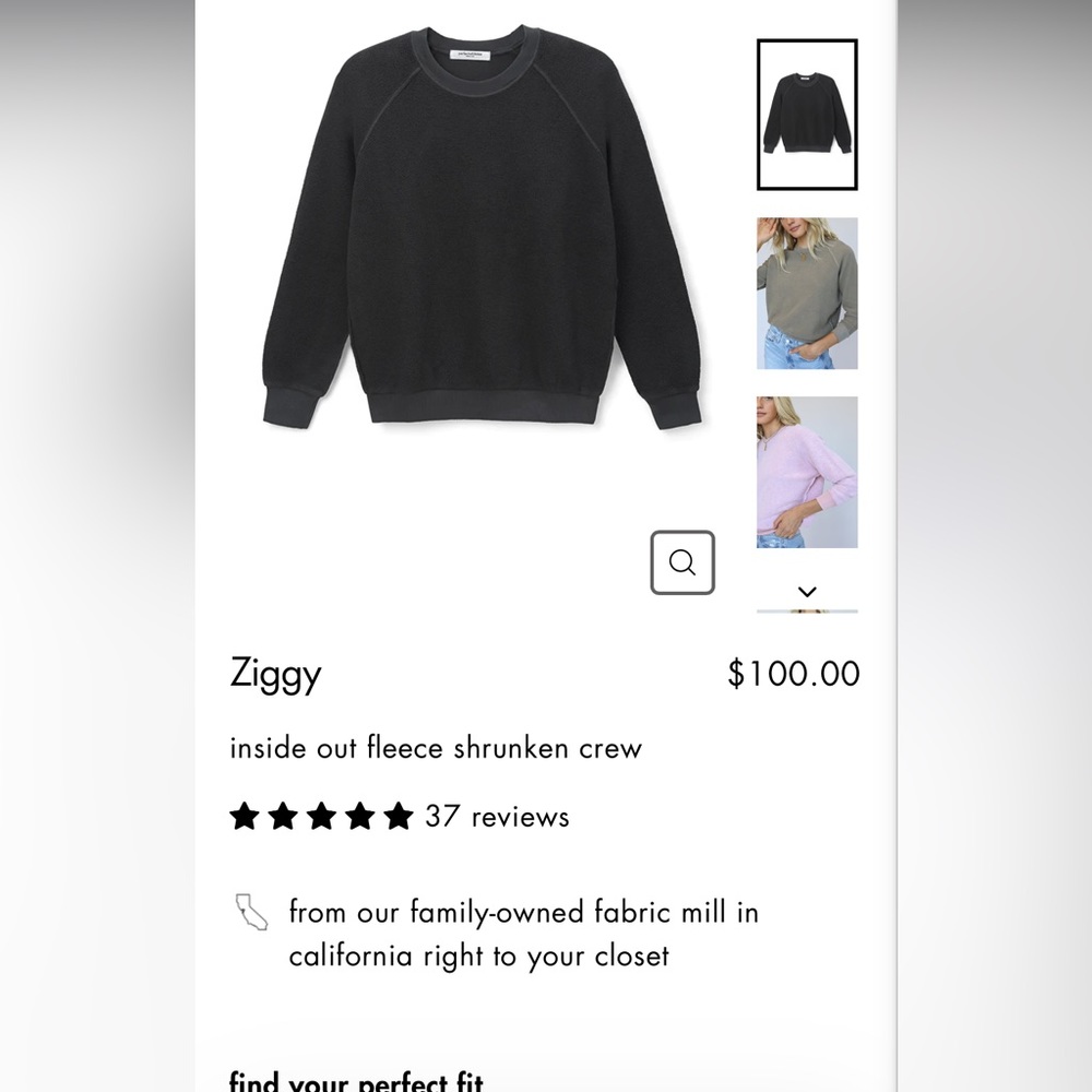 Perfect white t ziggy sweatshirt. NEW